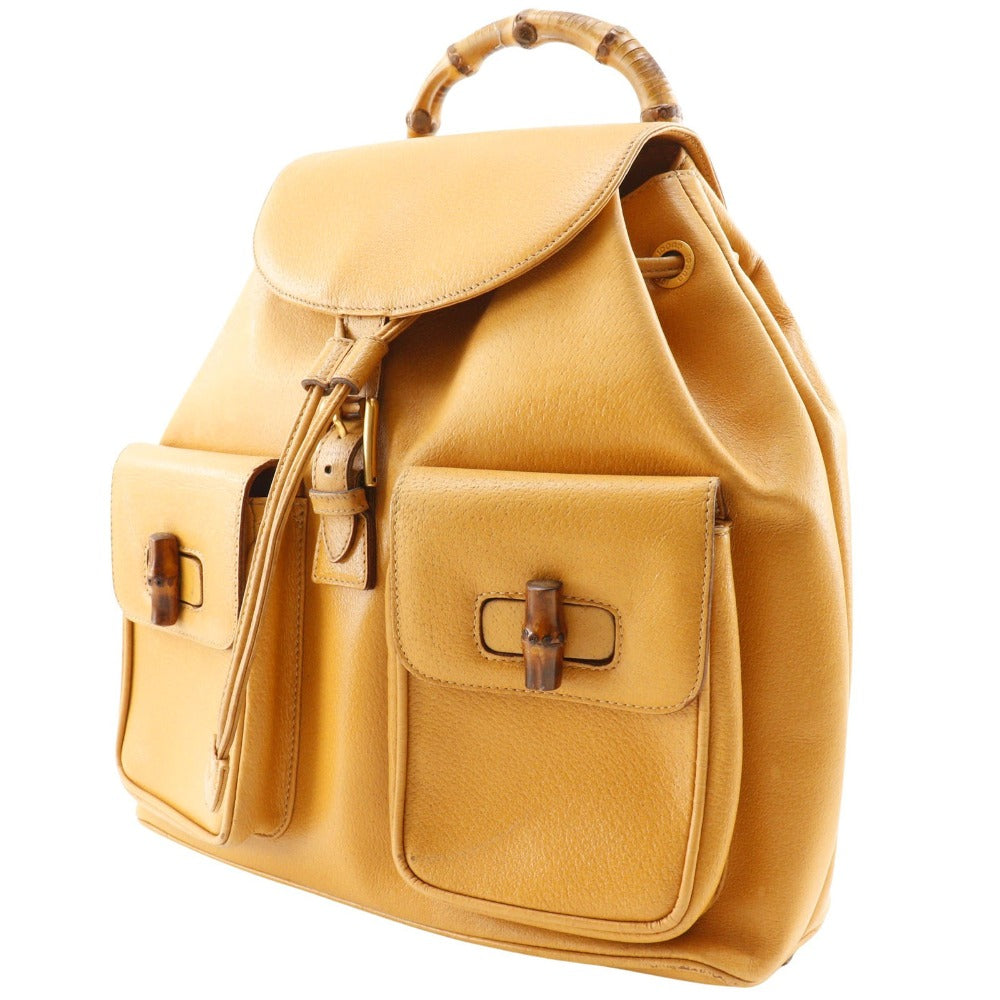 Gucci Backpack 003. . yellow Bamboo Calfskin