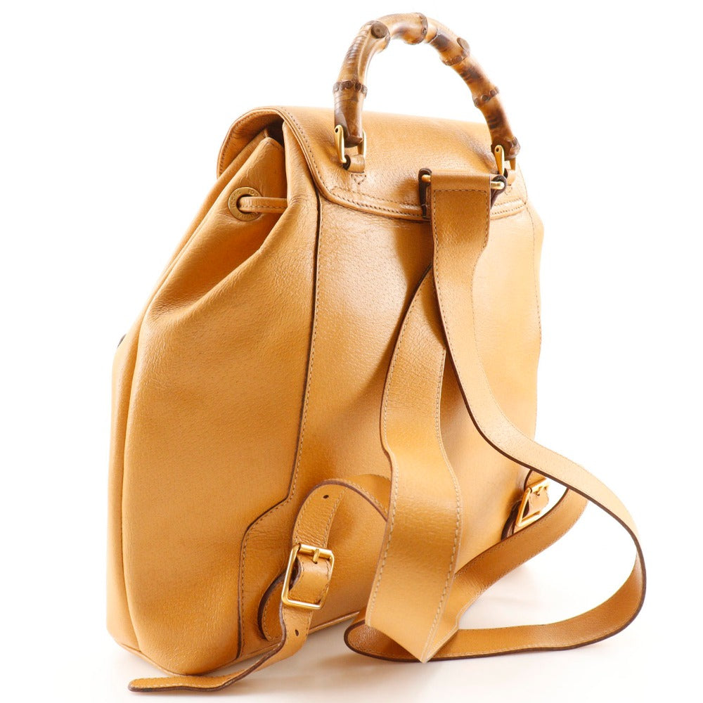 Gucci Backpack 003. . yellow Bamboo Calfskin