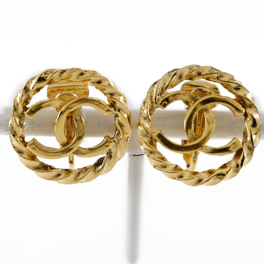 Coco Mark Gold Plated Earrings Jewelry Classic