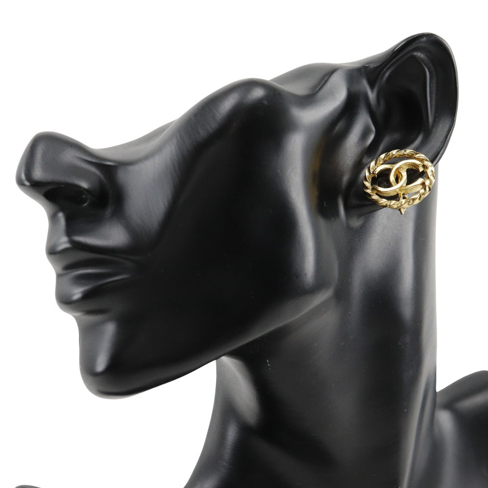 Coco Mark Gold Plated Earrings Jewelry Classic