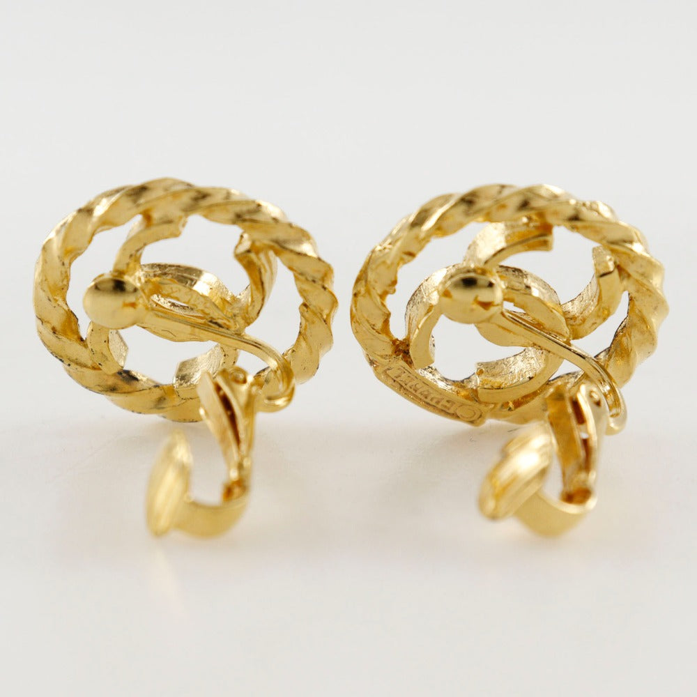 Coco Mark Gold Plated Earrings Jewelry Classic