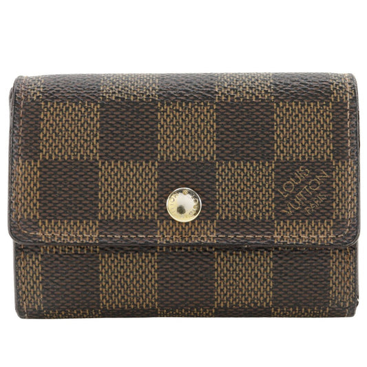 Louis Vuitton Coin N61930 Damier Portonet Plat Canvas Brown Handbag
