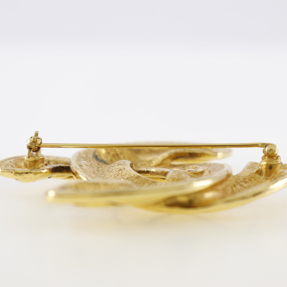 Gold Plated Coco Mark Brooch Modern