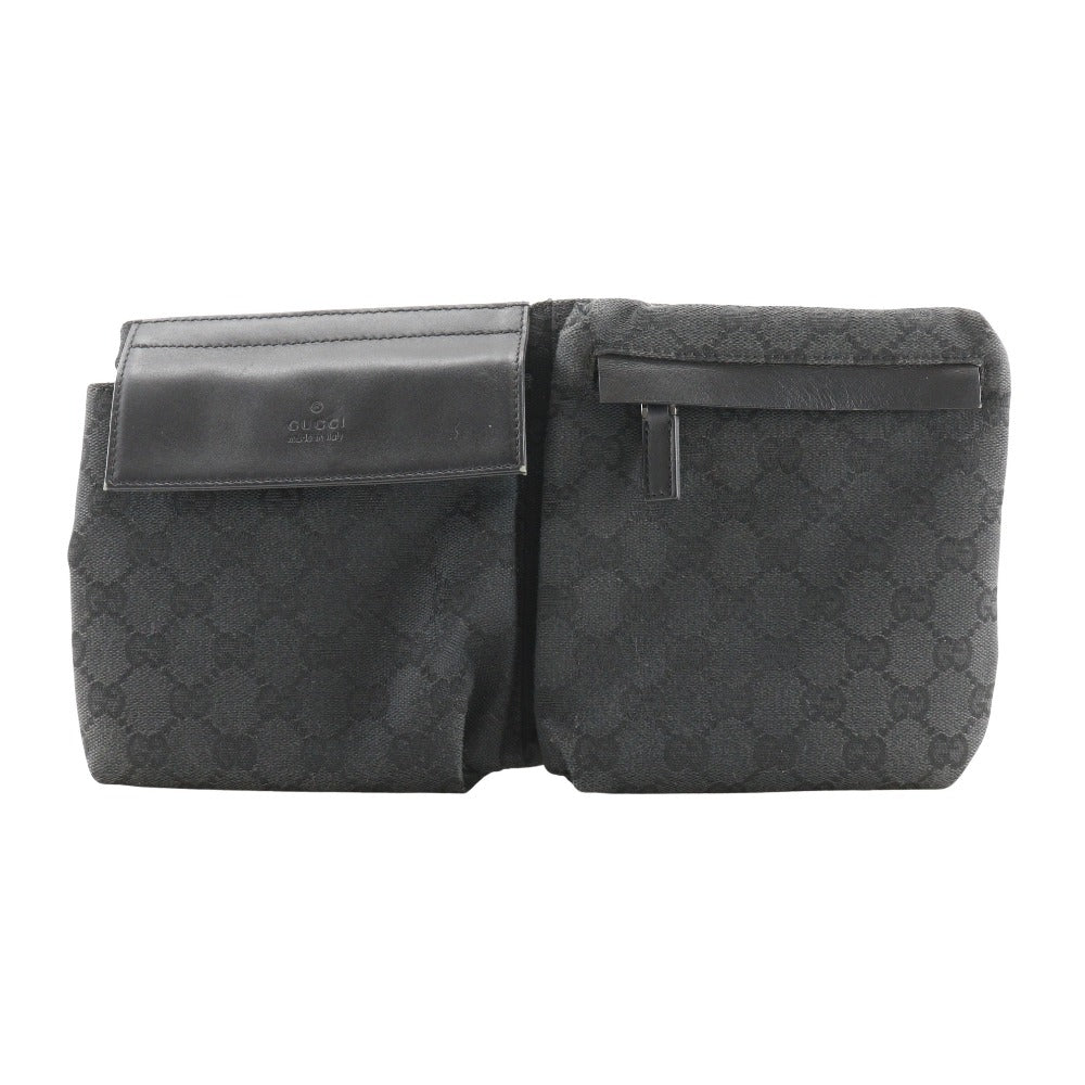 Gucci Waist GG Sling Leather Canvas Black Travel Bag 2