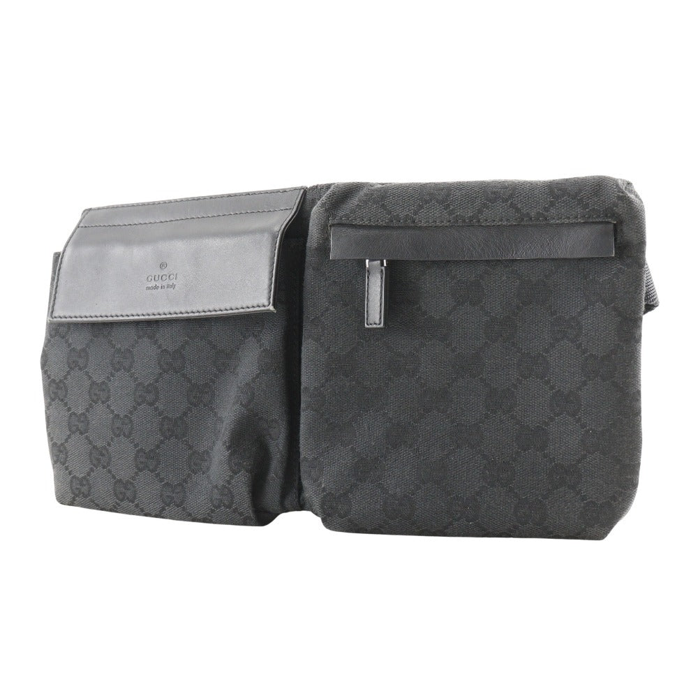 Gucci Waist GG Sling Leather Canvas Black Travel Bag 2