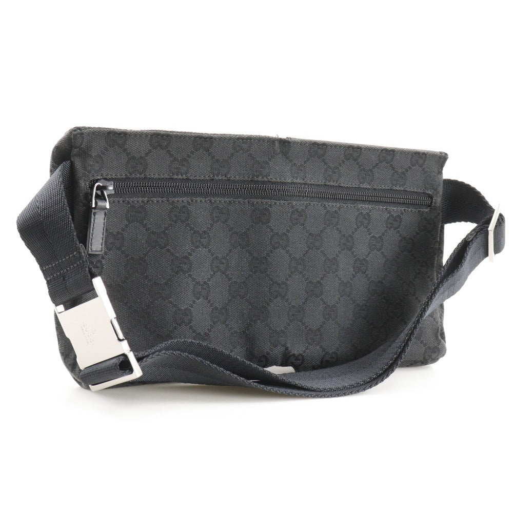 Gucci Waist GG Sling Leather Canvas Black Travel Bag 2