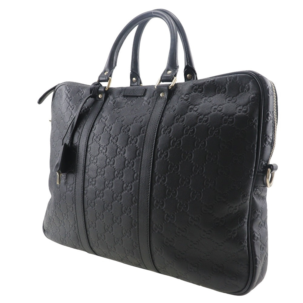 Gucci Business Sima Briefcase GG Leather Black Handbag