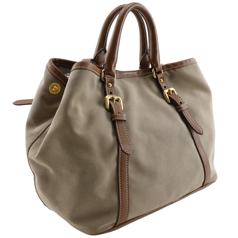 Prada Prada Logo Canvas Leather Handbag Bn1841 Travel Bag