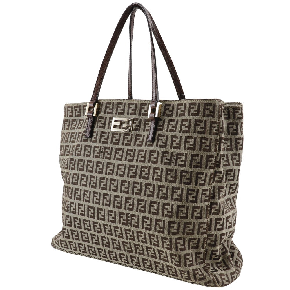 Fendi Handbag 8Bh132 Zucchino Women Canvas Nylon Brown Travel Bag