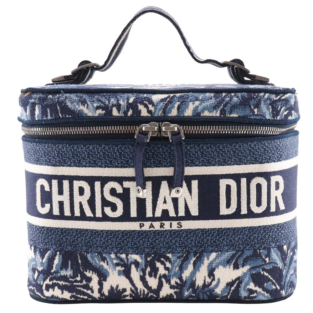 Dior Travel Vanity Embroidery Handbag Canvas Travel Bag