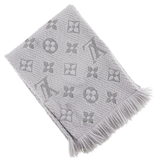Louis Vuitton Scarf M74742 Escalp Mania Muffler Wool Gray Logo Apparel