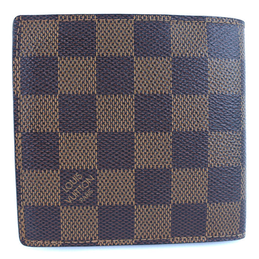 Louis Vuitton Bifold N61675 Damier Portefeuille Marco Canvas Brown Wallet Case