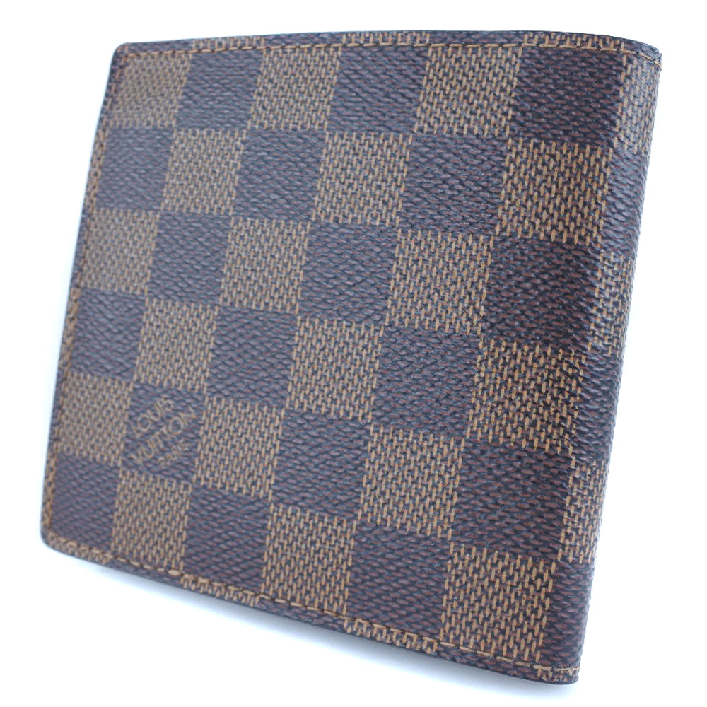 Louis Vuitton Bifold N61675 Damier Portefeuille Marco Canvas Brown Wallet Case