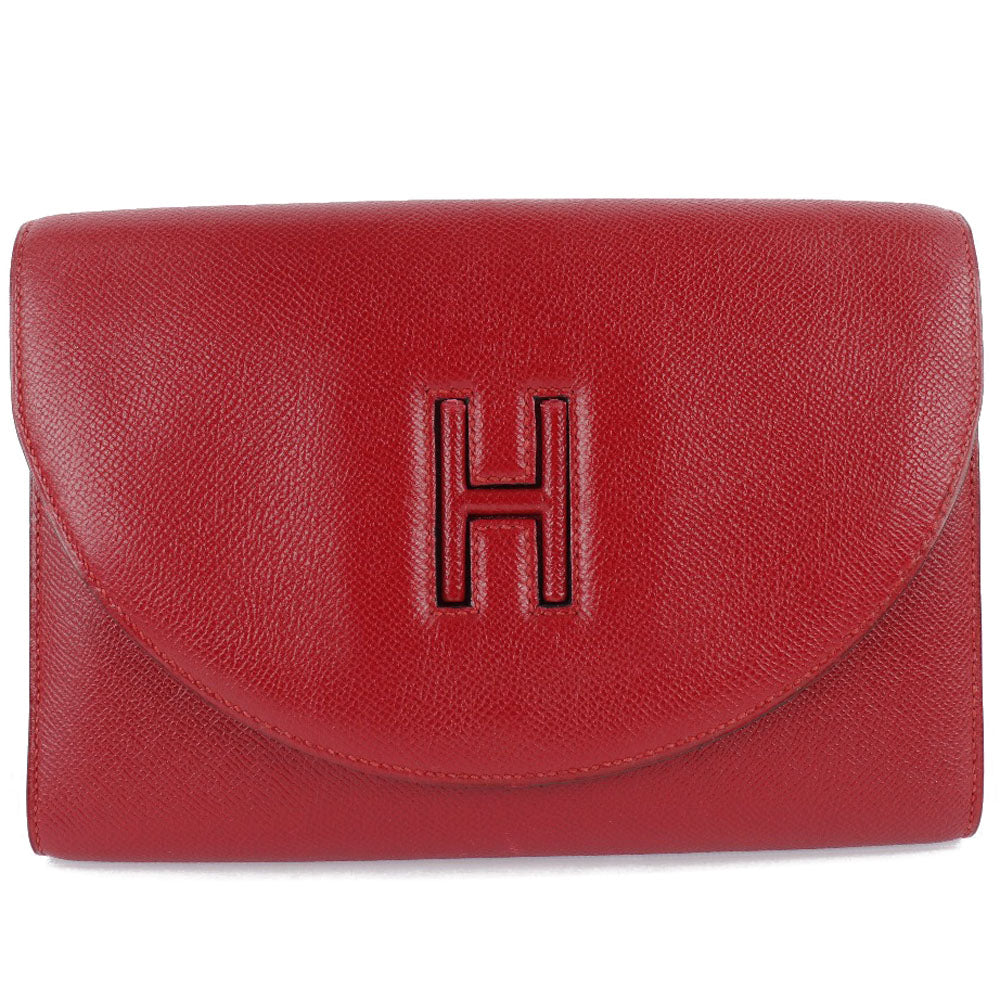 Hermes Clutch Bag Epsom Women Red Logo