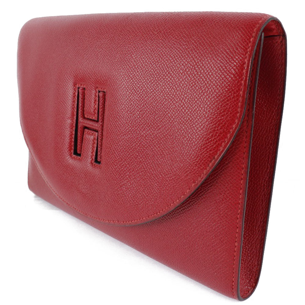 Clutch Bag Epsom H Women Red Logo