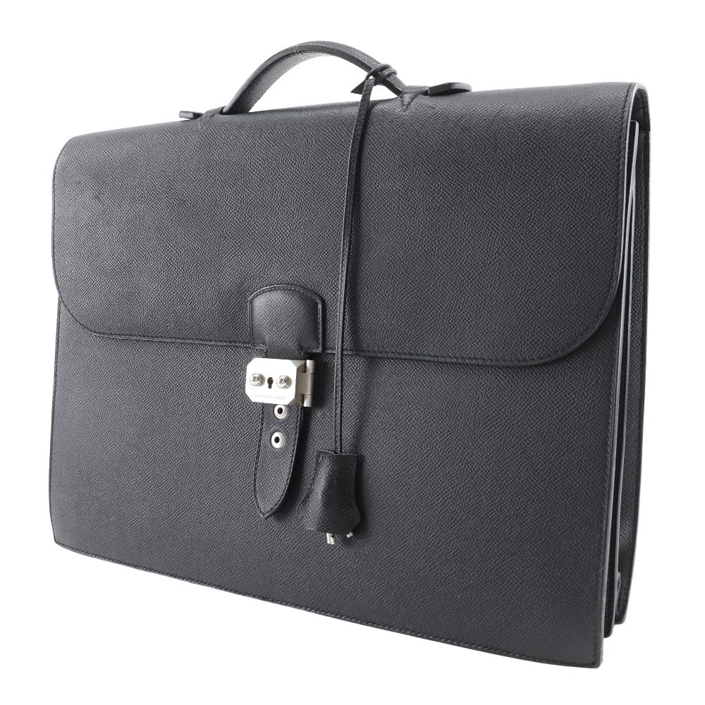 Hermes Business Bag Epsom Sac Adepeche Mens Black Travel Bag