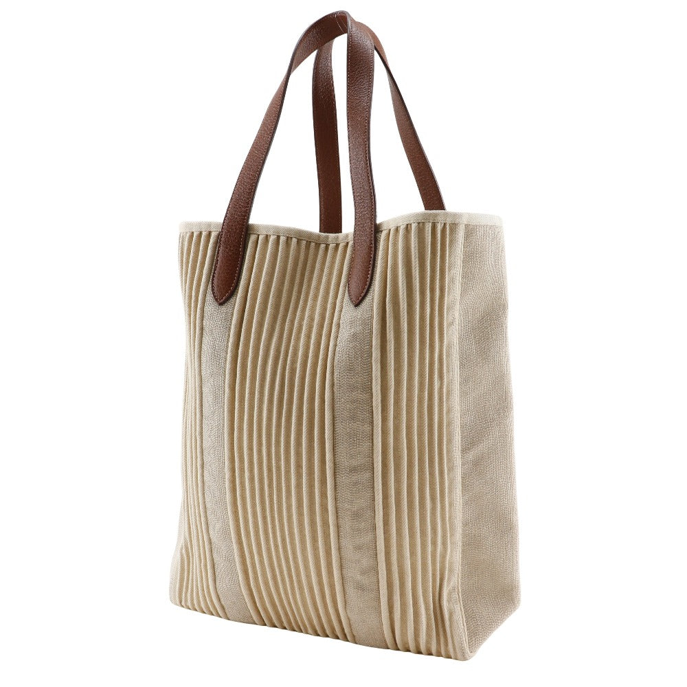 Hermes Tote Bag Sold Product Kabas Calicut Unisex Unisex Canvas Beige