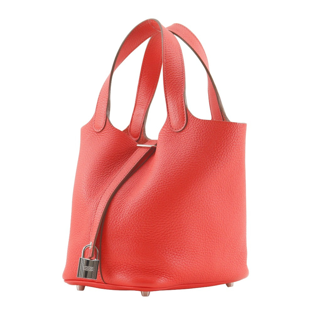 Taurillon Clemence Metal Picotan Rock Pm Women Pink Silver Travel Bag