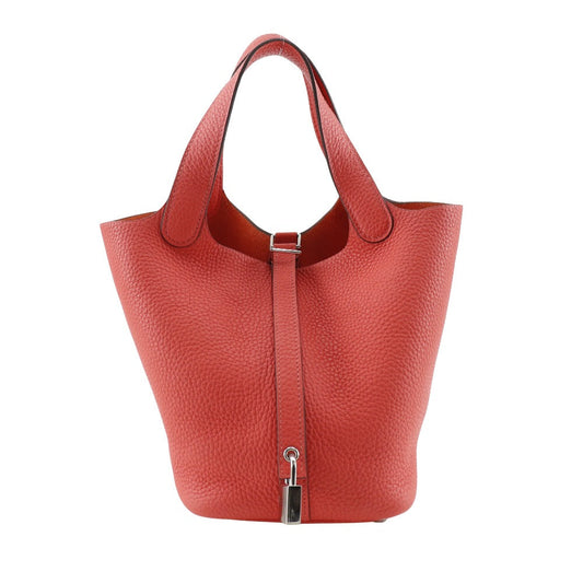 Hermes Handbag Taurillon Clemence Picotan Rock Pm Women Metal Pink Silver Travel Bag I131725033