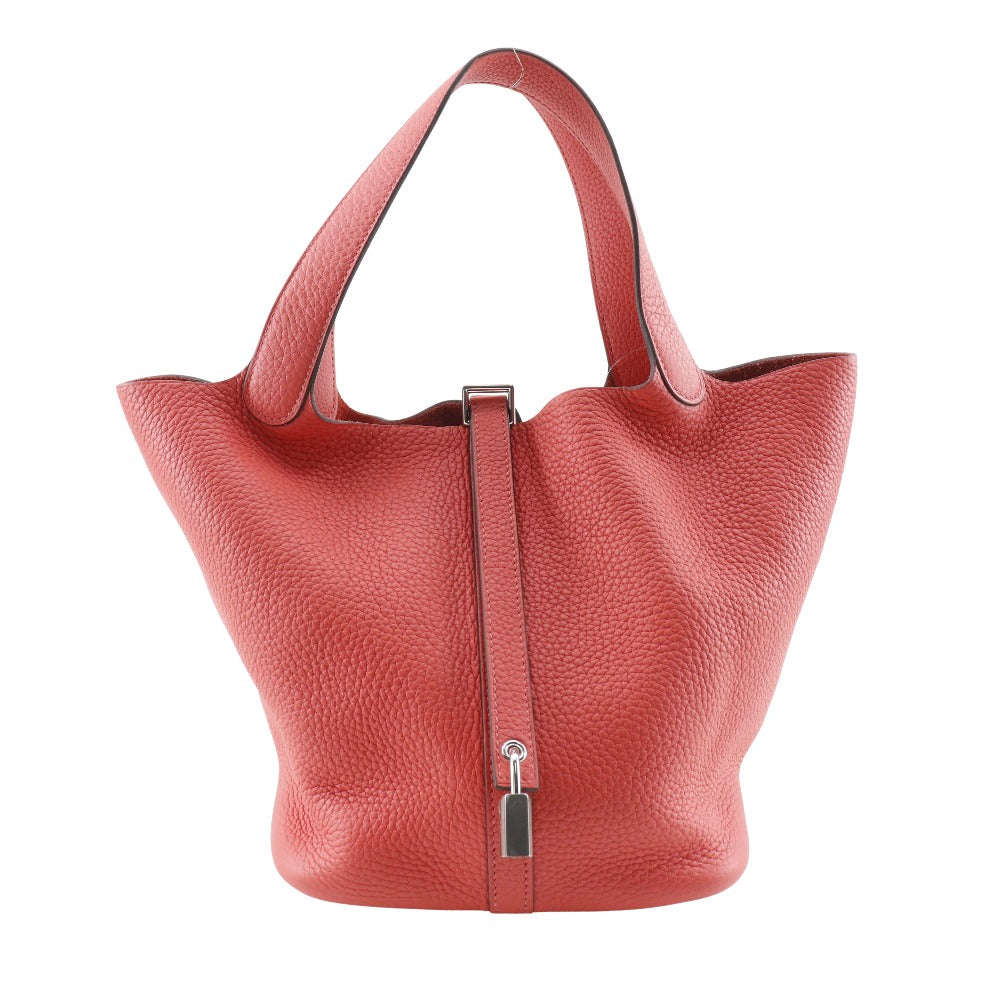 Hermes Handbag Taurillon Clemence Picotan Lock Women Red Travel Bag