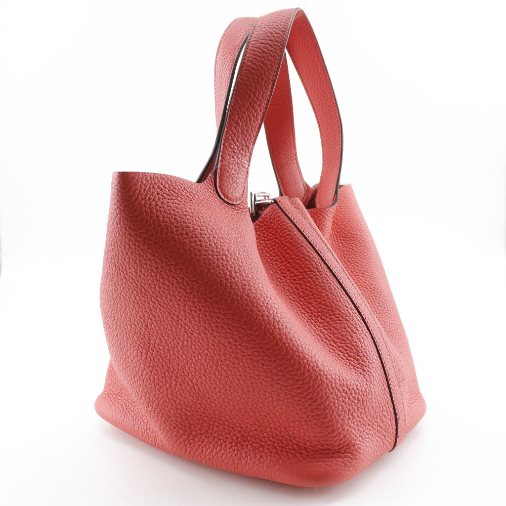 Hermes Handbag Taurillon Clemence Picotan Lock Women Red Travel Bag