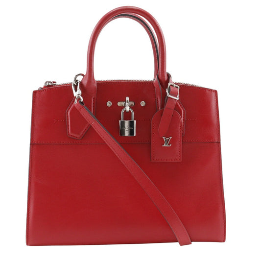 Louis Vuitton M51030 2WAYShoulder City Steamer PM Calfskin Red Shoulder Bag