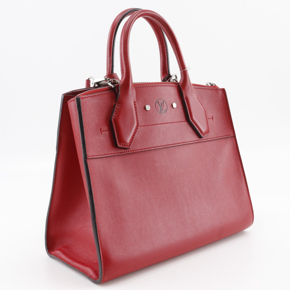 Louis Vuitton M51030 2WAYShoulder City Steamer PM Calfskin Red Shoulder Bag
