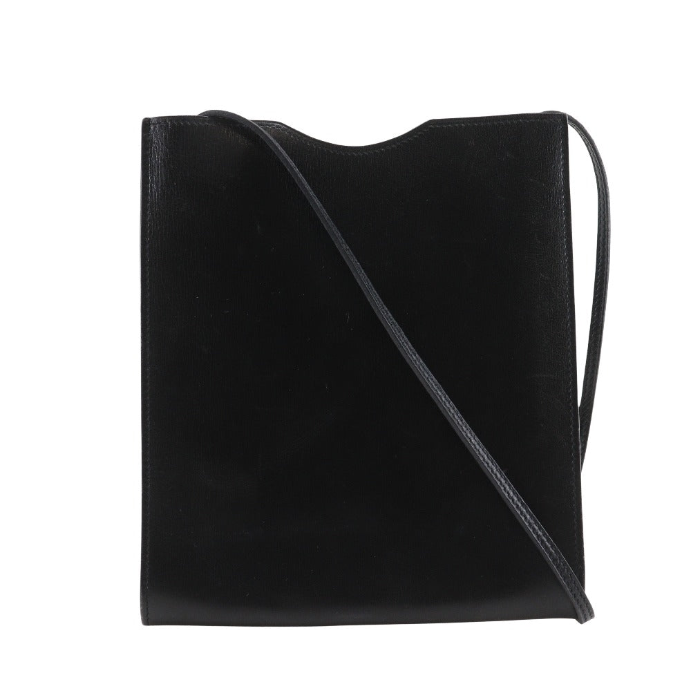 Hermes Shoulder Bag Calfskin Onimetu Unisex Unisex Black