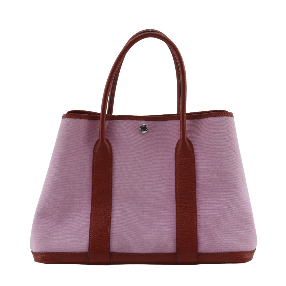 Hermes Tote Bag Towar Officier Garden Party Pm Women Red Pink