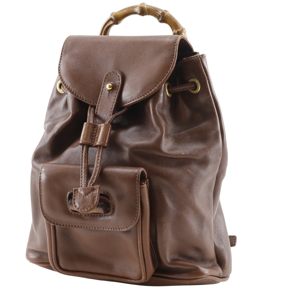 Gucci Bamboo Handle 2Way Backpack Leather