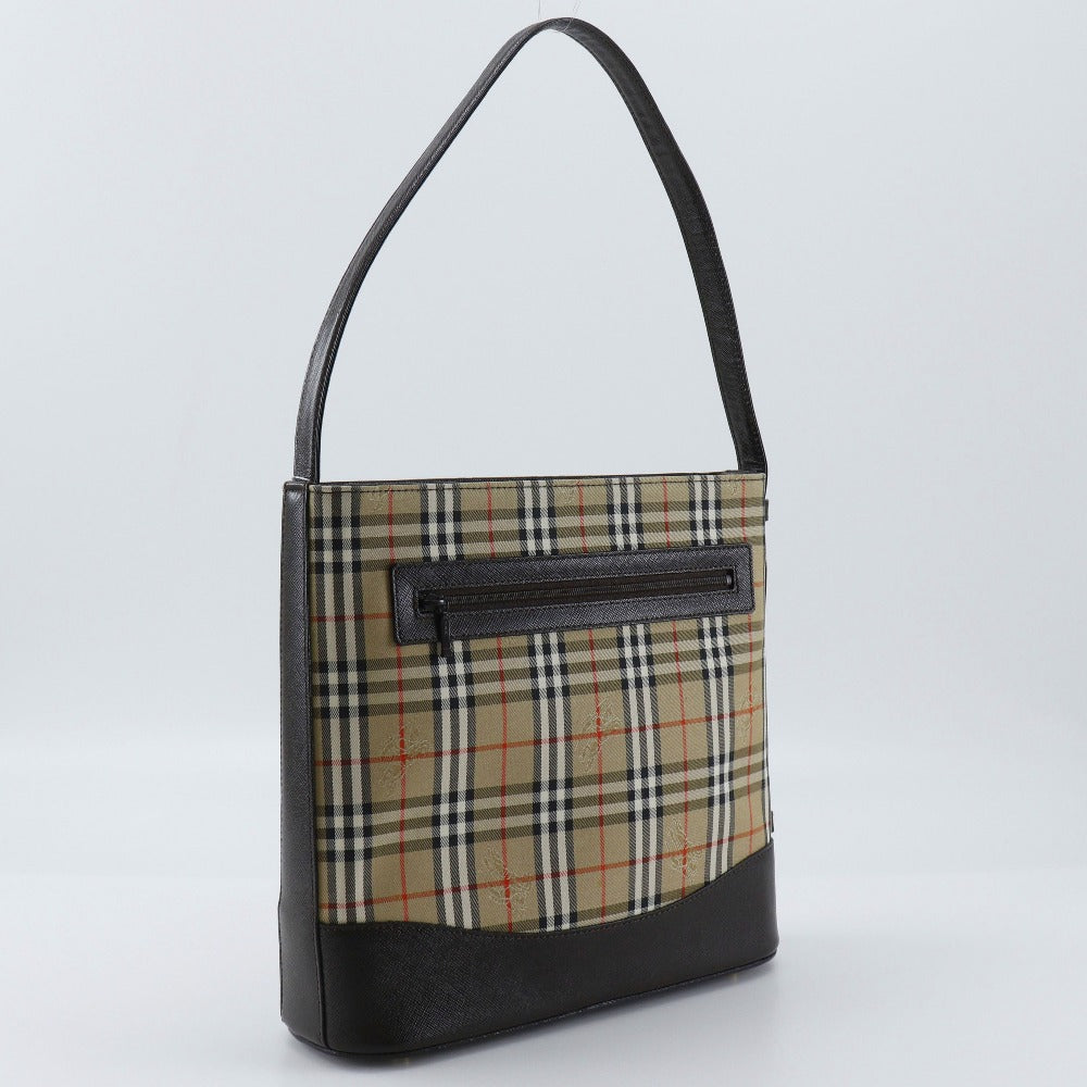 Burberry Shoulder Bag Nova Check Women Leather Canvas Brown