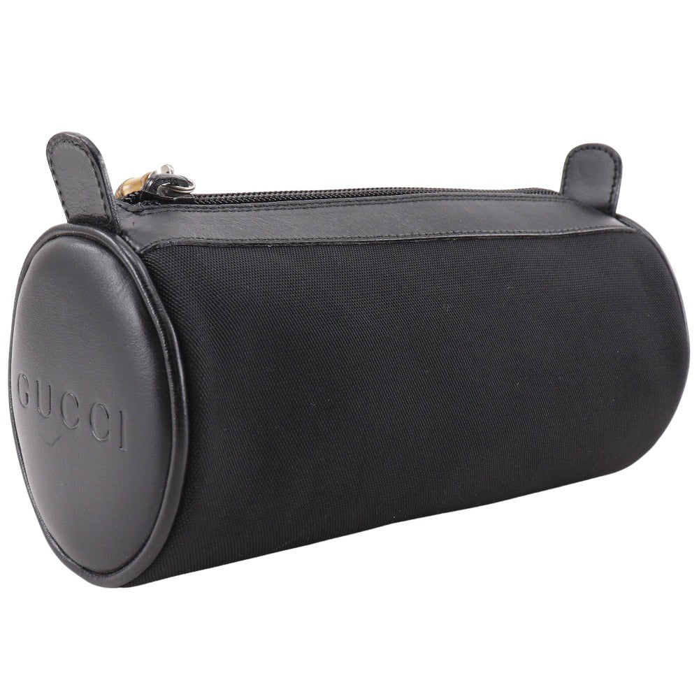 Gucci Pouch Bamboo Canvas Nylon Black Handbag