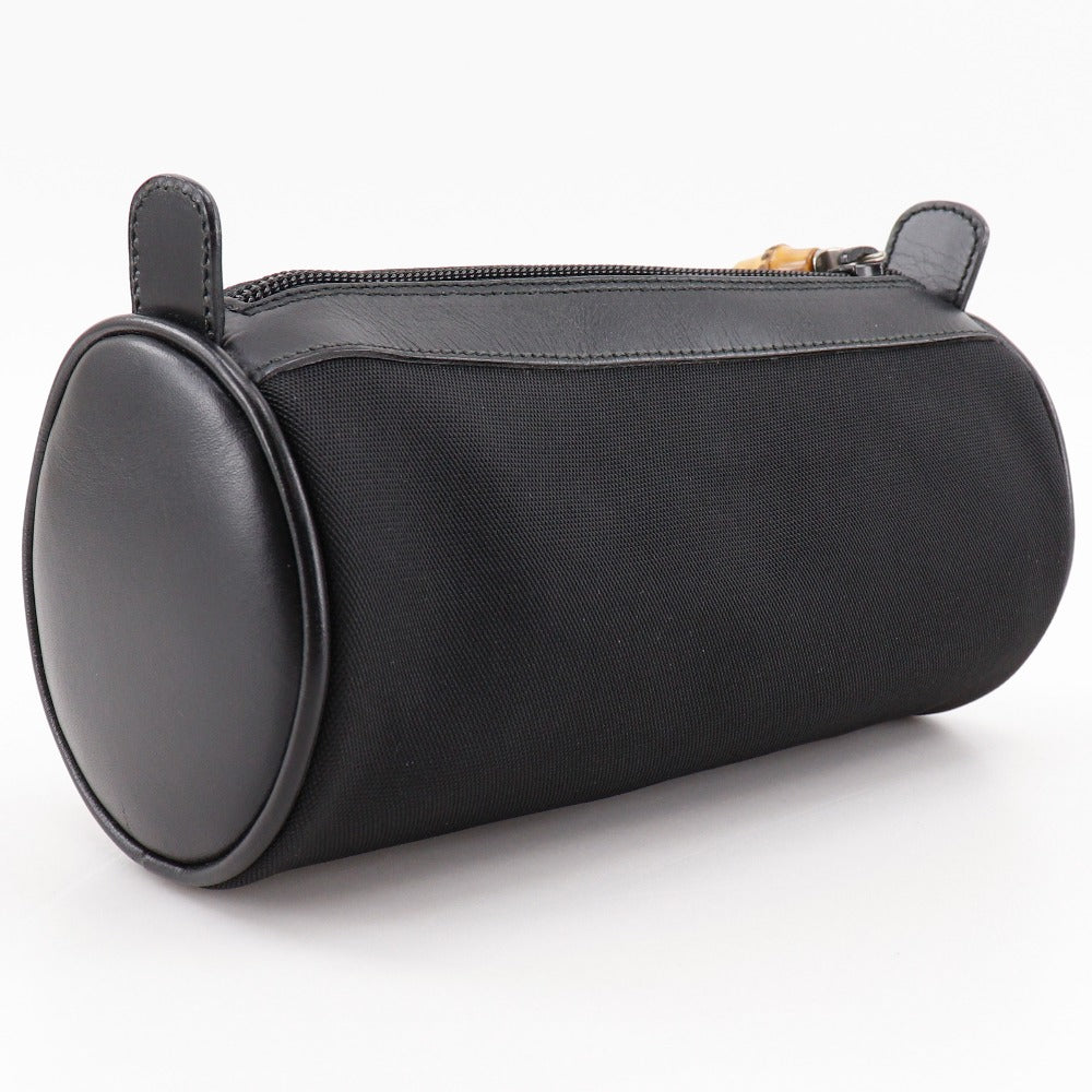 Gucci Pouch Bamboo Canvas Nylon Black Handbag