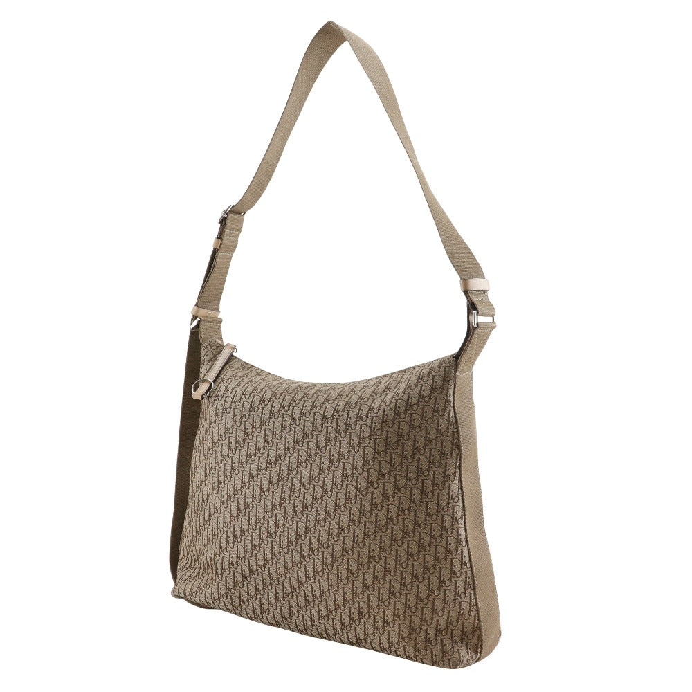Dior Christian Shoulder Bag Ru Trotter Unisex(Unisex) Canvas Beige