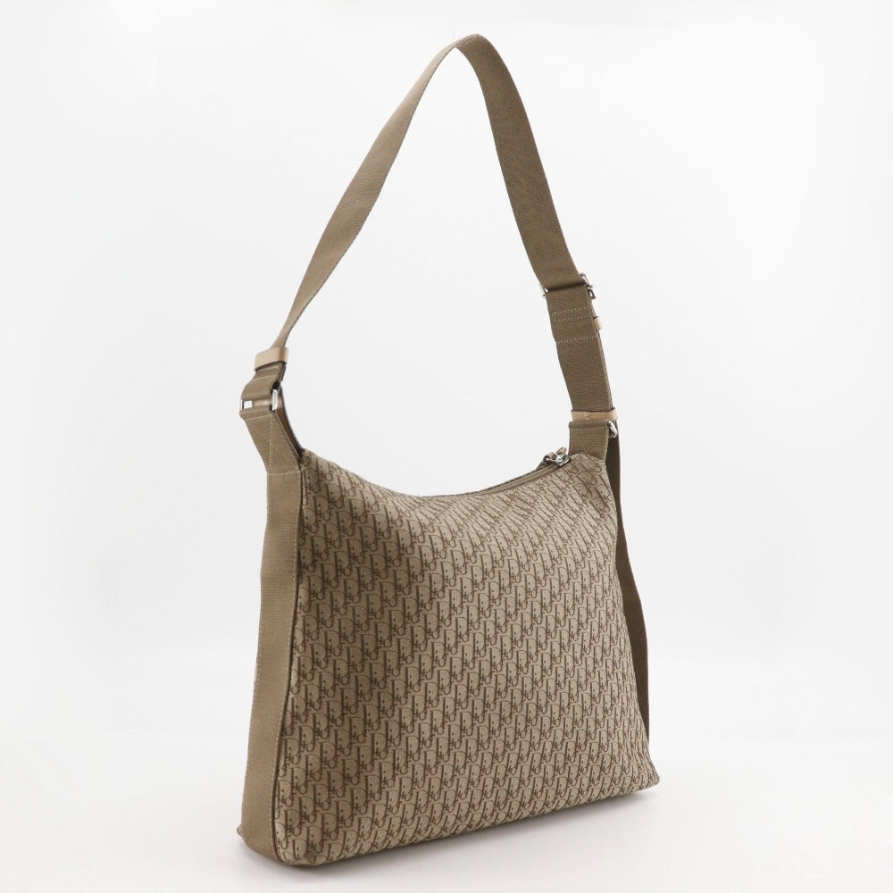 Dior Christian Shoulder Bag Ru Trotter Unisex(Unisex) Canvas Beige