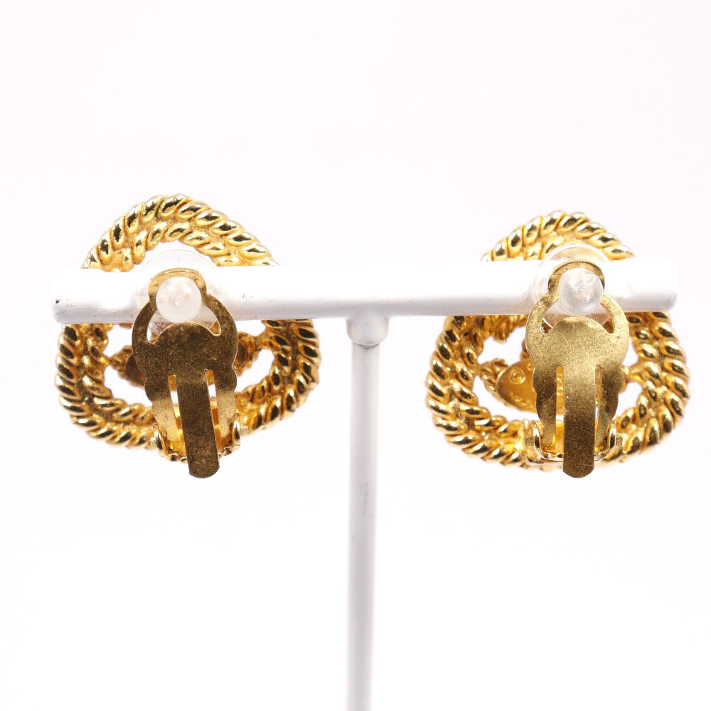 Gold Plated Coco Mark Earrings Jewelry Soft