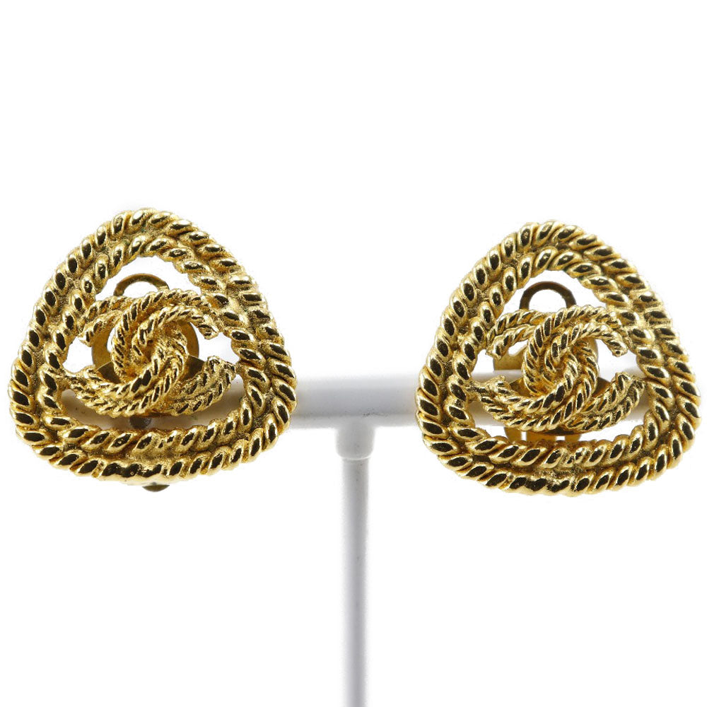 Gold Plated Coco Mark Earrings Jewelry Soft