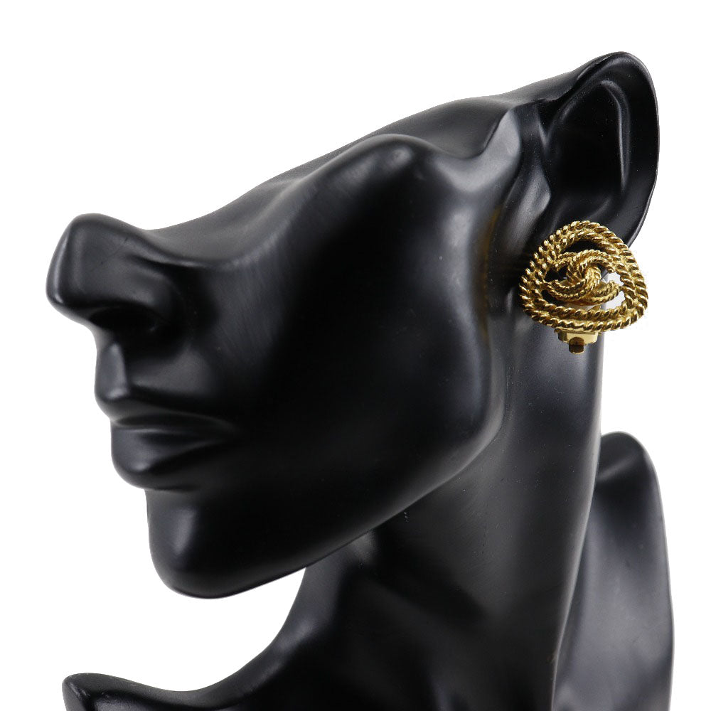 Gold Plated Coco Mark Earrings Jewelry Soft