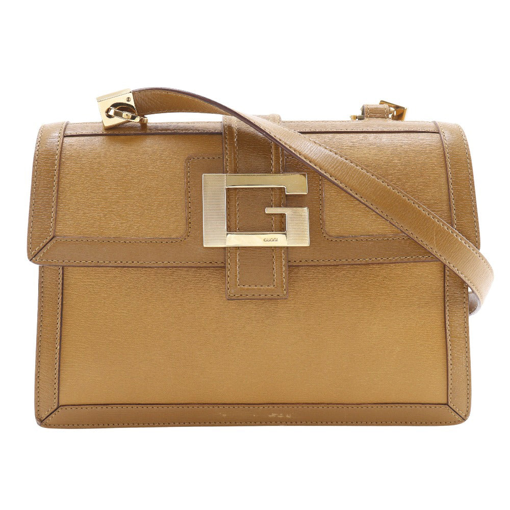 Gucci 001. G buckle Calfskin Brown Shoulder Bag