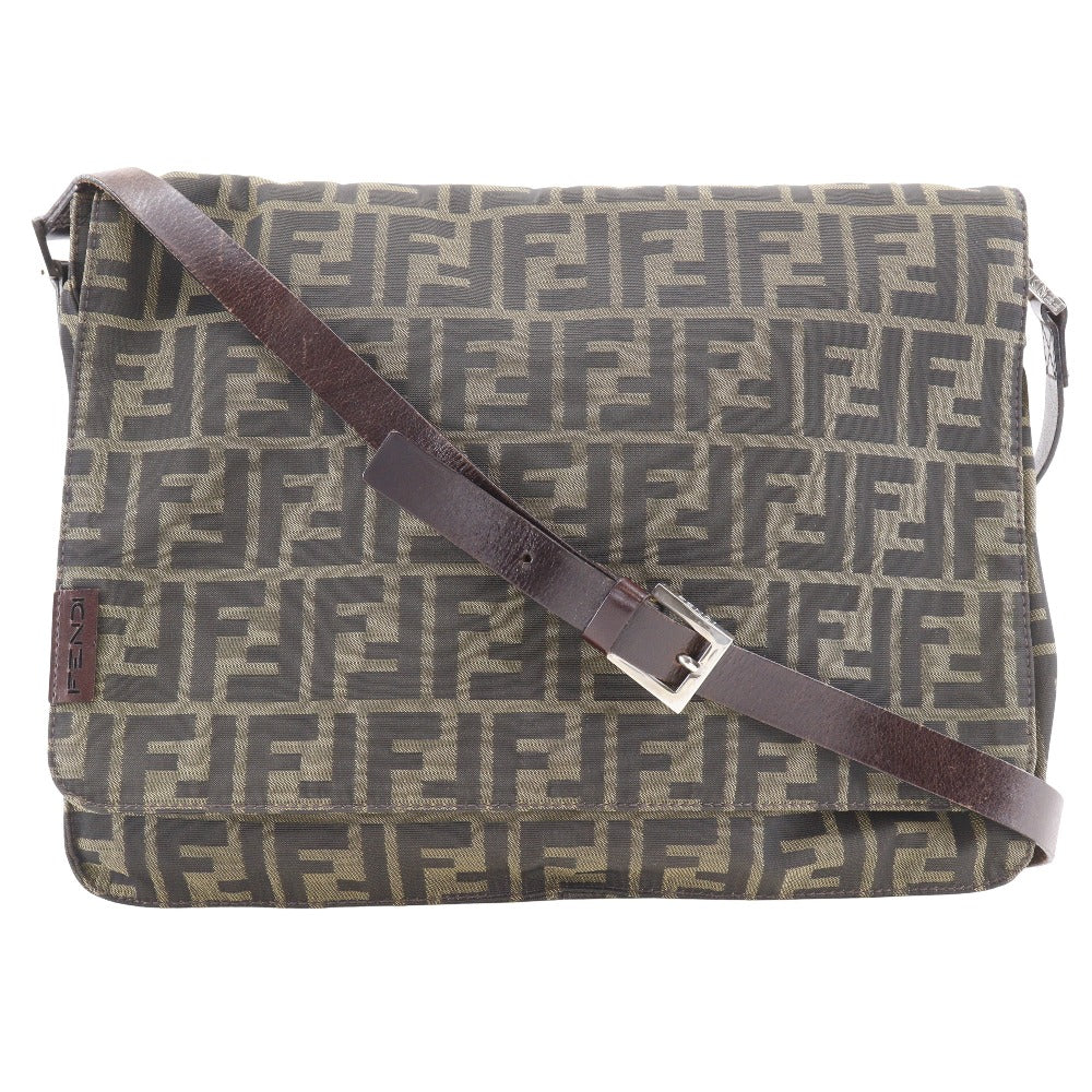 Fendi Zucca Shoulder Bag Canvas Nylon