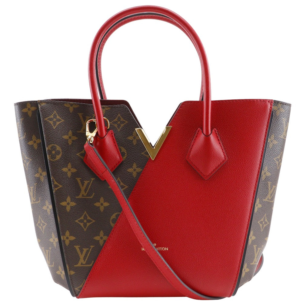 Louis Vuitton M41856 red 2WAYShoulder Kimono PM Monogram Canvas Calfskin Brown Shoulder Bag