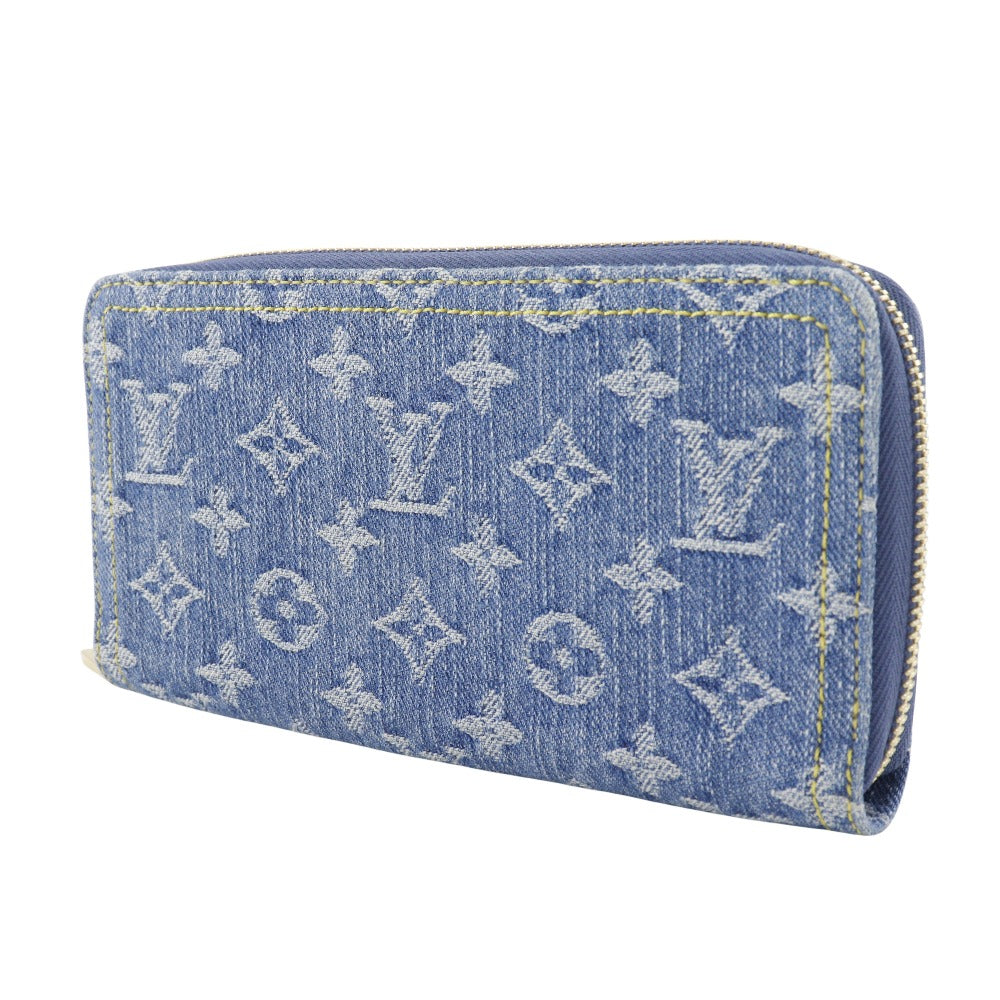 Louis Vuitton Long Purse M82958 Zippy Monogram Denim Blue Wallet Case