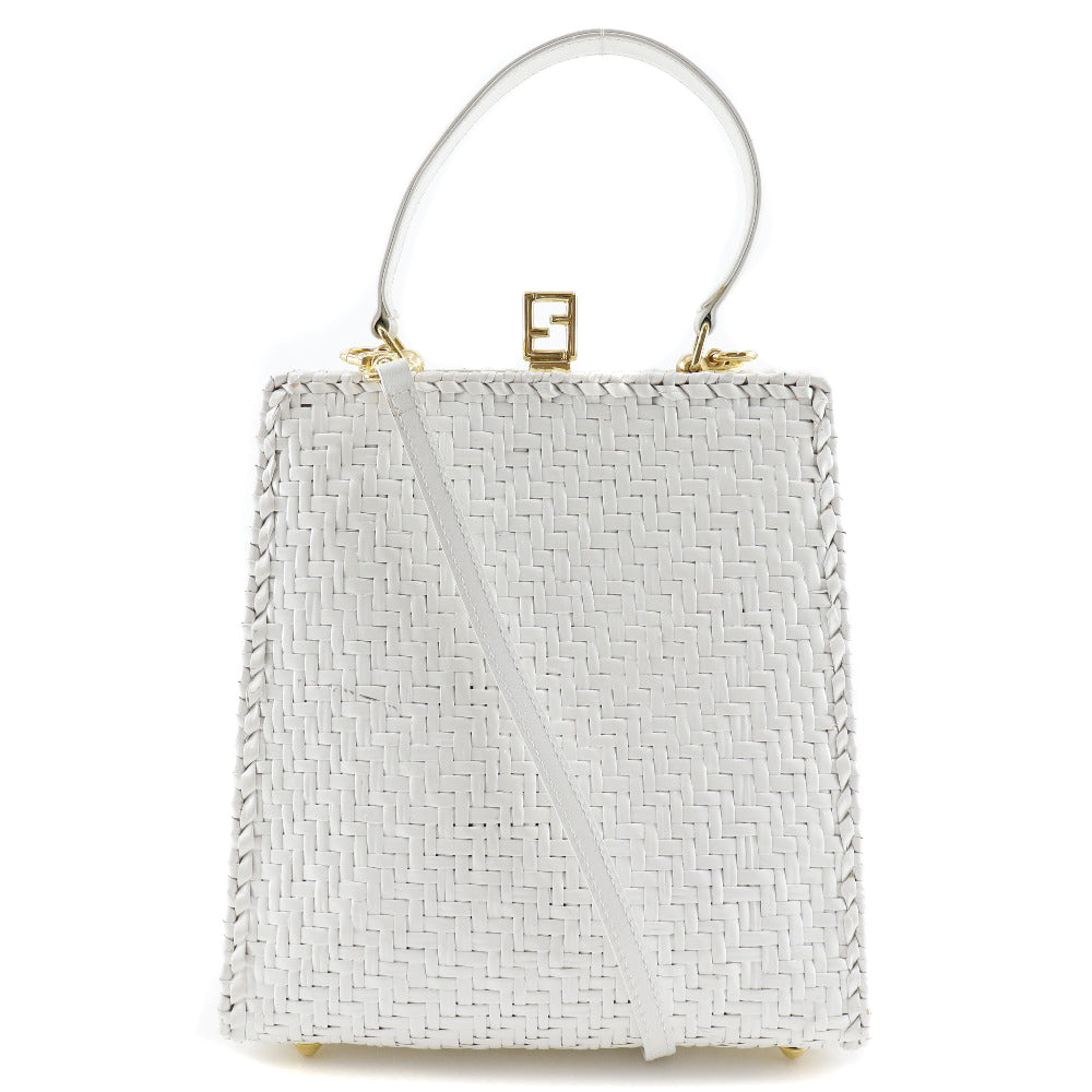 Fendi Handbag Women Leather White Travel Bag