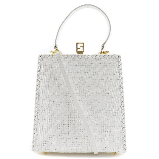 Fendi Handbag Women Leather White Travel Bag