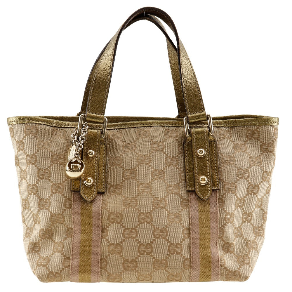 Gucci Gucci Gg Canvas Leather Handbag 139261 Travel Bag