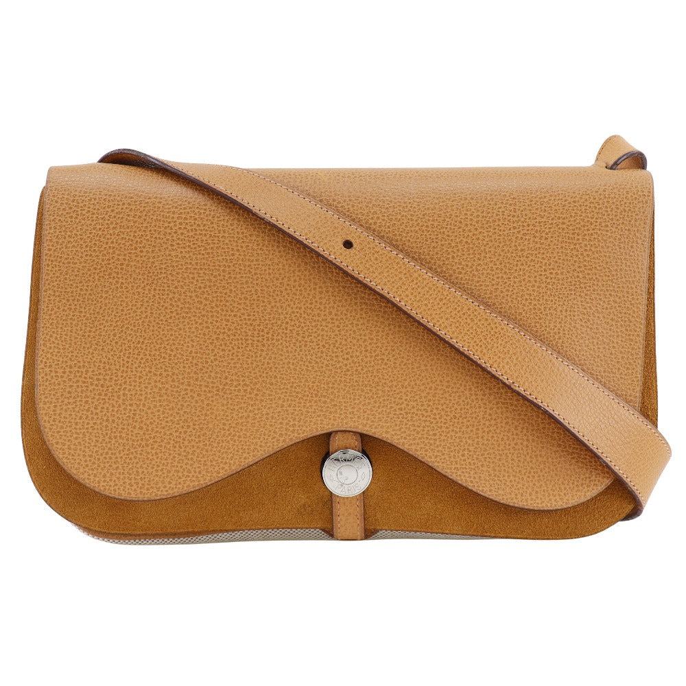 Shoulder Bag Toile H, Vache Liège Sac Brown