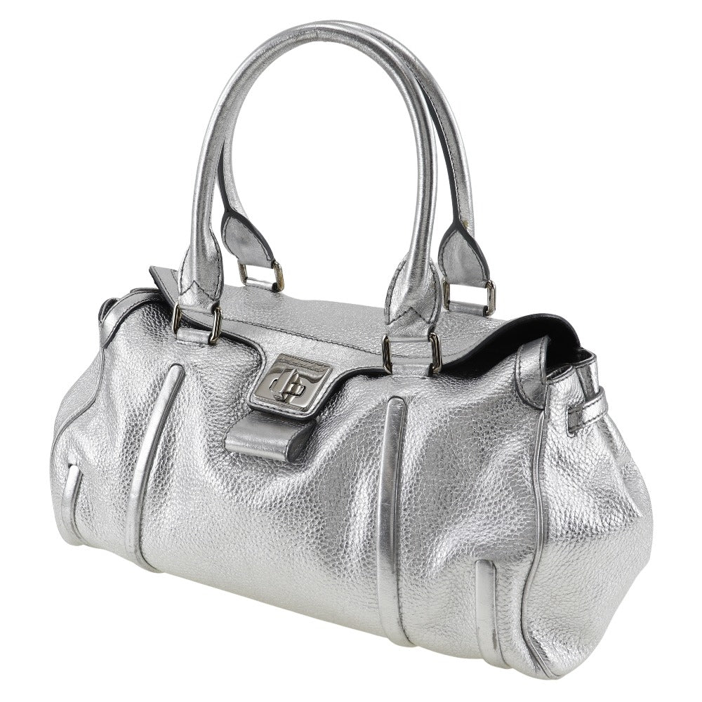 Calfskin With Women Silver Logo Travel Bag