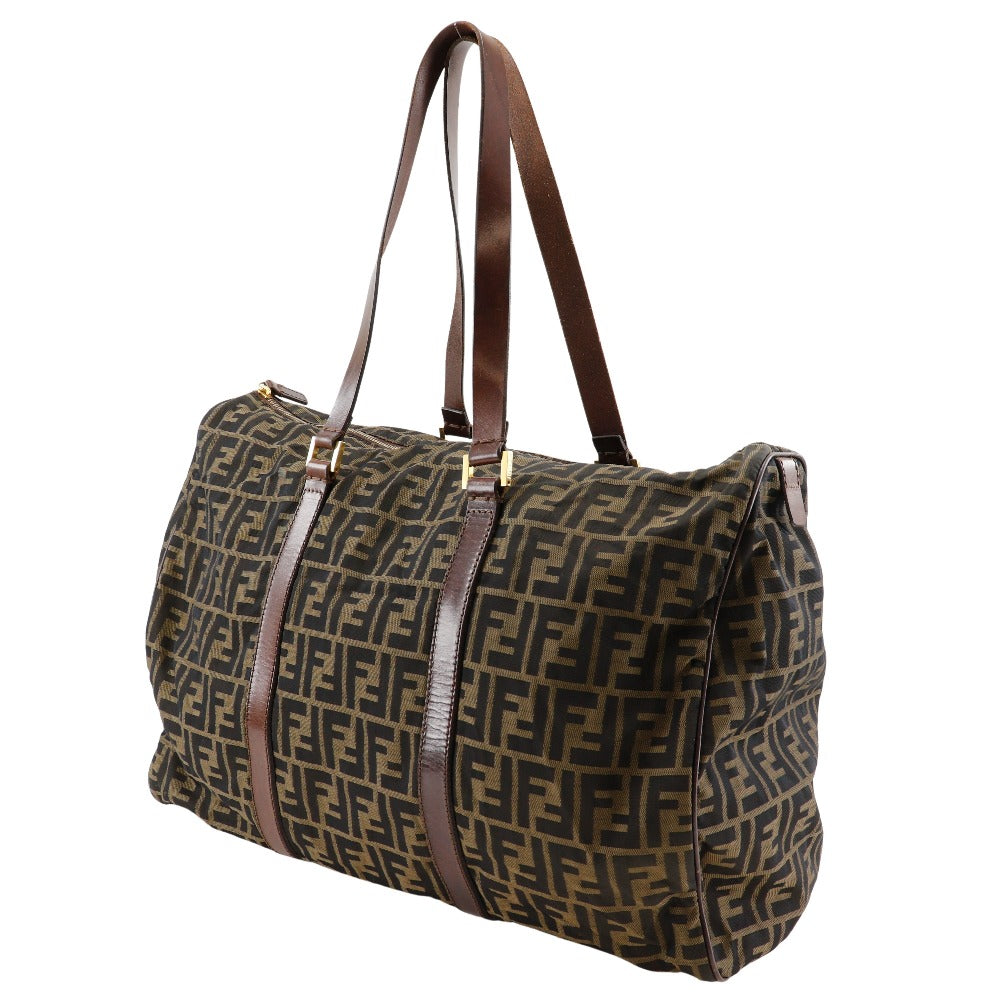 Fendi Boston Duffel Bag Zucca Unisex Unisex Canvas Nylon Brown Travel Bag