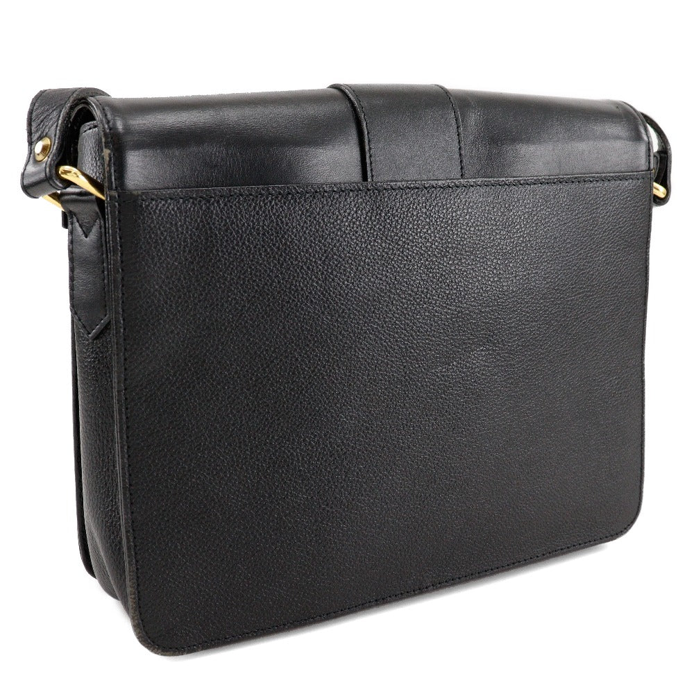 YSL Saint Laurent Yves Shoulder Bag Calfskin Ystitch Women Black