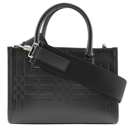 Burberry Calfskin 2Wayshoulder Check Women Shoulder Bag Black Embossed